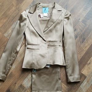 Marciano gold satin suit